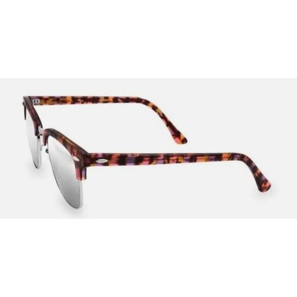 AQS MILO 49MM Clubmaster Sunglasses Tortoise Multi 50's Inspired Gray Lens NEW - Picture 2 of 2